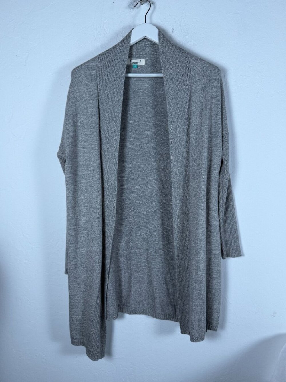 Andean Women's Gray Baby Alpaca Blend Open Front Duster Cardigan Sweater Medium